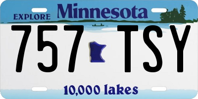 MN license plate 757TSY