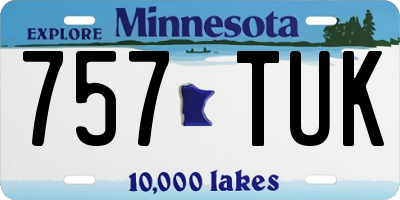 MN license plate 757TUK