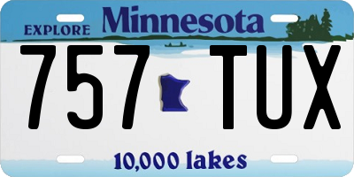 MN license plate 757TUX