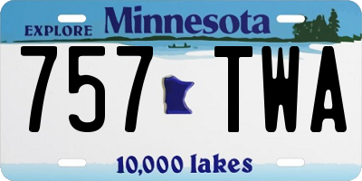 MN license plate 757TWA