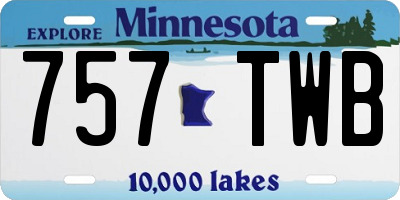 MN license plate 757TWB