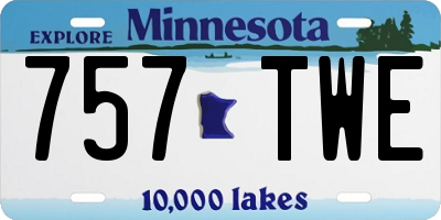 MN license plate 757TWE