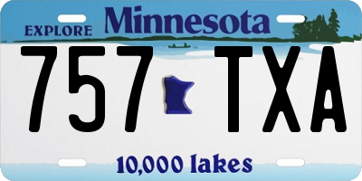MN license plate 757TXA