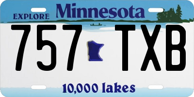 MN license plate 757TXB