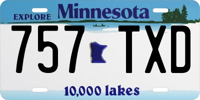 MN license plate 757TXD