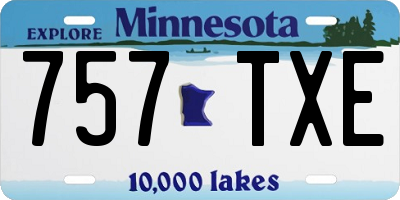 MN license plate 757TXE