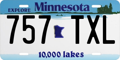 MN license plate 757TXL