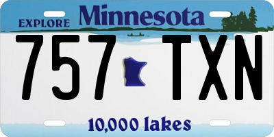 MN license plate 757TXN