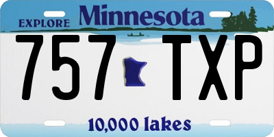 MN license plate 757TXP
