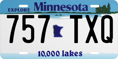 MN license plate 757TXQ