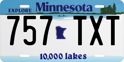 MN license plate 757TXT