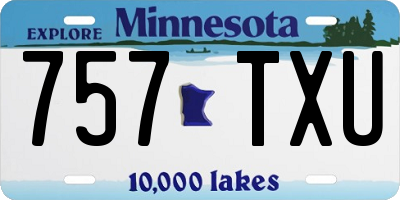 MN license plate 757TXU