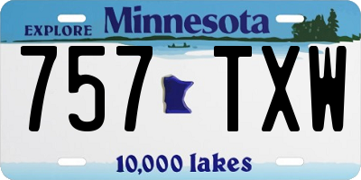 MN license plate 757TXW