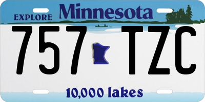 MN license plate 757TZC