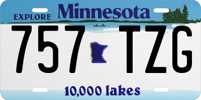 MN license plate 757TZG