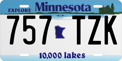 MN license plate 757TZK
