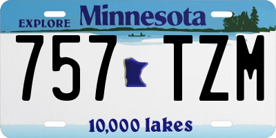 MN license plate 757TZM
