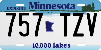 MN license plate 757TZV