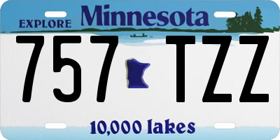 MN license plate 757TZZ