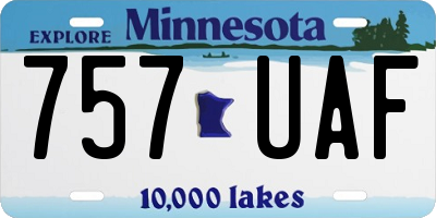 MN license plate 757UAF