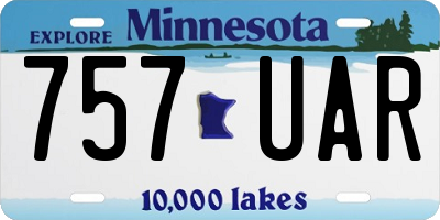 MN license plate 757UAR