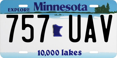 MN license plate 757UAV