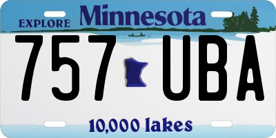 MN license plate 757UBA