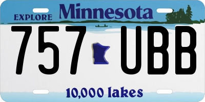 MN license plate 757UBB