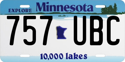 MN license plate 757UBC