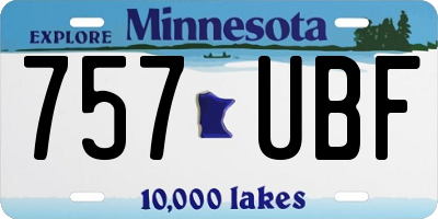 MN license plate 757UBF