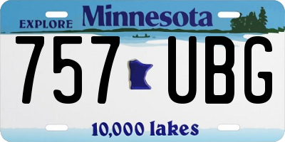 MN license plate 757UBG
