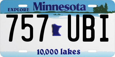 MN license plate 757UBI