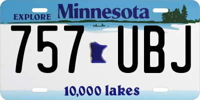 MN license plate 757UBJ