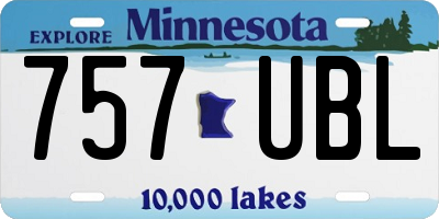 MN license plate 757UBL