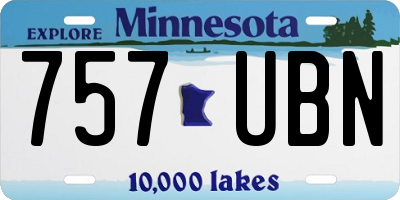 MN license plate 757UBN