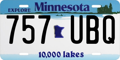 MN license plate 757UBQ
