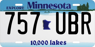 MN license plate 757UBR