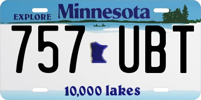 MN license plate 757UBT