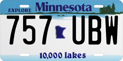 MN license plate 757UBW