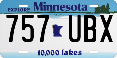 MN license plate 757UBX