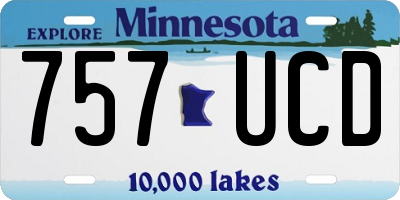 MN license plate 757UCD