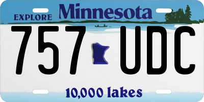 MN license plate 757UDC