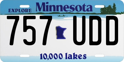 MN license plate 757UDD