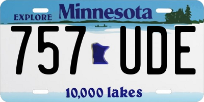 MN license plate 757UDE