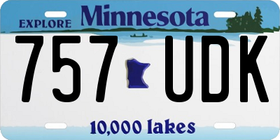 MN license plate 757UDK