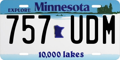 MN license plate 757UDM