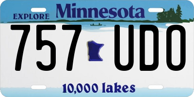 MN license plate 757UDO