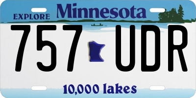 MN license plate 757UDR