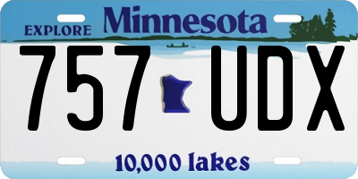 MN license plate 757UDX