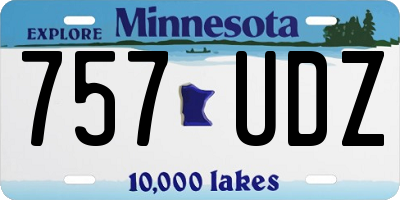 MN license plate 757UDZ